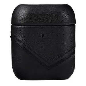Premium Leather Case Compatible with Apple AirPods 1 & 2, Wireless Charging, Two-Piece Design, Black Edition Premium Leather Case Compatible with Apple AirPods 1 & 2, Wireless Charging, Two-Piece Design, Black Edition