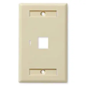 Keystone Jack Wall Plate 1-Port, Low Profile, Single Gang, Ivory, 10-Pack Keystone Jack Wall Plate 1-Port, Low Profile, Single Gang, Ivory, 10-Pack