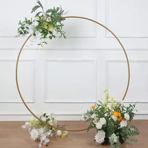Efavormart 5ft Gold Metal Balloon Circle, Flower Frame Backdrop Stand, Round Wedding Arch Arbor Efavormart 5ft Gold Metal Balloon Circle, Flower Frame Backdrop Stand, Round Wedding Arch Arbor