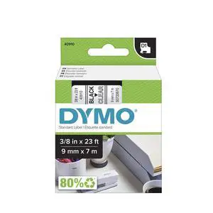 Standard D1 40910 Labeling Tape (Black Print on Clear Tape, 3/8'' W x 23' L, 1 Cartridge), Authentic Standard D1 40910 Labeling Tape (Black Print on Clear Tape, 3/8'' W x 23' L, 1 Cartridge), Authentic