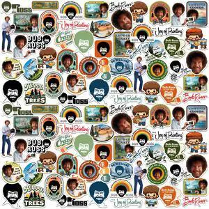 Bob Ross 100 Vinyl Stickers Waterproof Die-Cut Decals Laptop Water Bottle Bob Ross 100 Vinyl Stickers Waterproof Die-Cut Decals Laptop Water Bottle