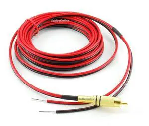 CablesOnline, 15ft 18 AWG Speaker Wire Single Cable with RCA Male Plug, AV-SK115 CablesOnline, 15ft 18 AWG Speaker Wire Single Cable with RCA Male Plug, AV-SK115