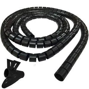 1" Easy Wrap Cable Manager Wire Protection Sleeve with Insertion Tool - 10 Feet - Black 1" Easy Wrap Cable Manager Wire Protection Sleeve with Insertion Tool - 10 Feet - Black