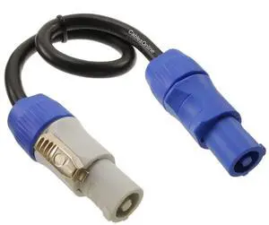 CablesOnline, 1ft. 16AWG Stage Lighting Fixture PowerCon-Compatible Power-Through Jumper Cable, PC-KA601 CablesOnline, 1ft. 16AWG Stage Lighting Fixture PowerCon-Compatible Power-Through Jumper Cable, PC-KA601