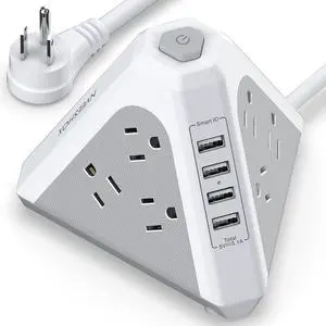 Power Strip Tower Surge Protector-9 Multiple Outlets 4 USB Charging Ports,3-Side Triangle Outlet Extender Strip with 6.5Ft Long Extension Cord, Flat Plug, Overload Protect for Office Traving Power Strip Tower Surge Protector-9 Multiple Outlets 4 USB Charging Ports,3-Side Triangle Outlet Extender Strip with 6.5Ft Long Extension Cord, Flat Plug, Overload Protect for Office Traving
