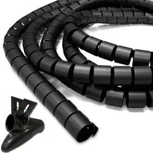 1.25" Easy Wrap Cable Manager Wire Protection Sleeve with Insertion Tool - 10 Feet - Black 1.25" Easy Wrap Cable Manager Wire Protection Sleeve with Insertion Tool - 10 Feet - Black