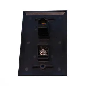 1 Port Coax Cable TV- F-Type 1 Port Cat6 Ethernet Wall Plate - Black 1 Port Coax Cable TV- F-Type 1 Port Cat6 Ethernet Wall Plate - Black