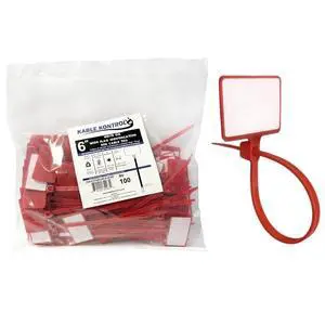 Write-On Flag Identification Zip Ties, 6 Inch 100 Pcs - Red | Cable Markers 17/8" x 11/8" Writable Wide Flag SelfLocking Nylon Marker Cable Ties for Cable Labeling Write-On Flag Identification Zip Ties, 6 Inch 100 Pcs - Red | Cable Markers 17/8" x 11/8" Writable Wide Flag SelfLocking Nylon Marker Cable Ties for Cable Labeling