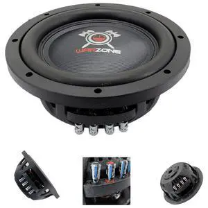 Warzone WZ10D4-1 10 Inch 1200 Watt Max Power Elite Car Audio Shallow Subwoofer 4 Ohm DVC - Dual Voice Coil Stereo Competition Grade Sub - Single Subwoofer Warzone WZ10D4-1 10 Inch 1200 Watt Max Power Elite Car Audio Shallow Subwoofer 4 Ohm DVC - Dual Voice Coil Stereo Competition Grade Sub - Single Subwoofer