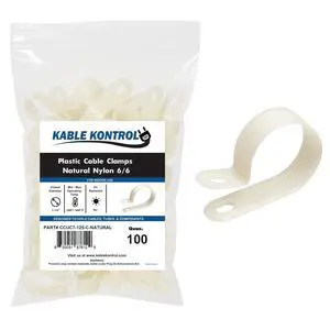 Nylon Cable Clamps RType 1-1/4 Diameter 100 Pcs - Nylon 6-6 Screw Mount Wire Clamps Cord Clips Mounting Fastener Clips Cord Clamp for Industrial & Automotive Use - White/Natural Nylon Cable Clamps RType 1-1/4 Diameter 100 Pcs - Nylon 6-6 Screw Mount Wire Clamps Cord Clips Mounting Fastener Clips Cord Clamp for Industrial & Automotive Use - White/Natural
