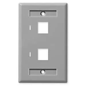 Keystone Jack Wall Plate 2-Port, Low Profile, Single Gang, Gray, 10-Pack Keystone Jack Wall Plate 2-Port, Low Profile, Single Gang, Gray, 10-Pack