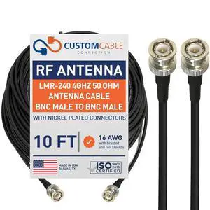 10 Foot BNC Male to BNC Male Times Microwave LMR-240 Ultraflex 4Ghz 50 Ohm Antenna Cable 10 Foot BNC Male to BNC Male Times Microwave LMR-240 Ultraflex 4Ghz 50 Ohm Antenna Cable