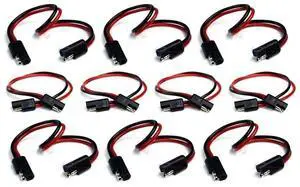 10 Pack 12 Gauge 12" Quick Disconnect Polarized Inline Power Cable Wire Harness 10 Pack 12 Gauge 12" Quick Disconnect Polarized Inline Power Cable Wire Harness
