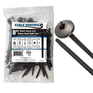 Buckle Cable Ties, 8 Inch 100 Pcs, 120 Lbs Test, Black | UL Listed Nylon Pin & Button Zip Ties UV Resistant Self-Locking T Rivet Bumper Clips for Automotive & Industrial Use Buckle Cable Ties, 8 Inch 100 Pcs, 120 Lbs Test, Black | UL Listed Nylon Pin & Button Zip Ties UV Resistant Self-Locking T Rivet Bumper Clips for Automotive & Industrial Use