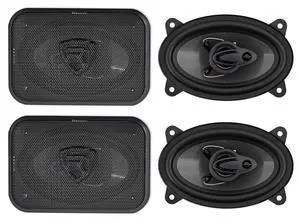 RV46.3A 4x6 3-Way CEA-Rated Car Speakers, 4 Ohm, 4-Pack | 500W Peak / 70W RMS, Polypropylene Cone, PEI Dome Tweeter, Super Tweeter, OFC Voice Coil, 60Hz-20kHz RV46.3A 4x6 3-Way CEA-Rated Car Speakers, 4 Ohm, 4-Pack | 500W Peak / 70W RMS, Polypropylene Cone, PEI Dome Tweeter, Super Tweeter, OFC Voice Coil, 60Hz-20kHz