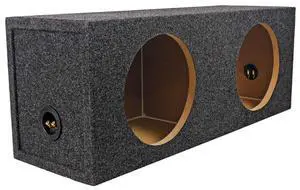 RD10 Dual 10" 1.0 cu.ft. 3/4" MDF Sealed Subwoofer Enclosure | Sub Box, Made in USA, Car Audio, Gold Spring-Loaded Terminals, 10" Mounting Depth, Carpeted Finish RD10 Dual 10" 1.0 cu.ft. 3/4" MDF Sealed Subwoofer Enclosure | Sub Box, Made in USA, Car Audio, Gold Spring-Loaded Terminals, 10" Mounting Depth, Carpeted Finish