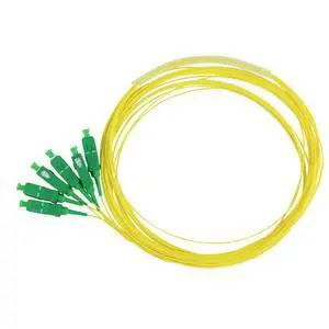 Simplex SC Angled Physical Contact OS2 Singlemode PVC (LSZH) 0.9mm, Fiber Optic Pigtail Fusion and Mechanical Splice, Singlemode 9/125 900um Tight Buffer, 2m, 6 Pack Simplex SC Angled Physical Contact OS2 Singlemode PVC (LSZH) 0.9mm, Fiber Optic Pigtail Fusion and Mechanical Splice, Singlemode 9/125 900um Tight Buffer, 2m, 6 Pack