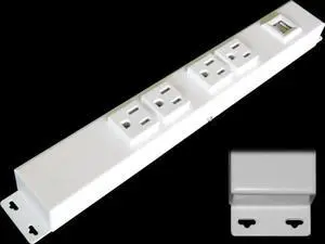 12 Hardwired Power Strip (NO Power Cord), 4 Tamper Resistant Outlets (NEMA 5-15R - NOT 20Amp), with Ears (with mounting tabs on Both Ends), USB, White 12 Hardwired Power Strip (NO Power Cord), 4 Tamper Resistant Outlets (NEMA 5-15R - NOT 20Amp), with Ears (with mounting tabs on Both Ends), USB, White