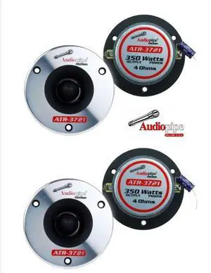 2 Pair 3-3/4 Aluminum Bullet Titanium Horn Tweeters ATR-3721 350 Watts Max 4 Ohm 2 Pair 3-3/4 Aluminum Bullet Titanium Horn Tweeters ATR-3721 350 Watts Max 4 Ohm