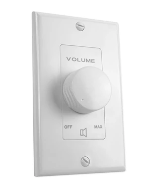VOL7035 White 35W 70V/100V Wall Volume Controller, 1-Gang 11-Step Attenuation, 100V Compatible, Euro-Block Connectors, 30dB Range, ABS Frame, Dust Protected, Compact, 16-24 AWG Input VOL7035 White 35W 70V/100V Wall Volume Controller, 1-Gang 11-Step Attenuation, 100V Compatible, Euro-Block Connectors, 30dB Range, ABS Frame, Dust Protected, Compact, 16-24 AWG Input