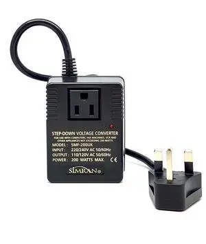 SMF-200UK Deluxe 200 Watts Step Down Voltage Converter for International Travel to AC 220V/240V Countries, Ideal for Laptops, Cameras, iPhones, iPads, Handheld Video Games etc.(UK) SMF-200UK Deluxe 200 Watts Step Down Voltage Converter for International Travel to AC 220V/240V Countries, Ideal for Laptops, Cameras, iPhones, iPads, Handheld Video Games etc.(UK)