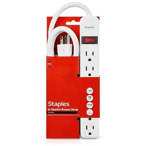 6-Outlet Power Strip, 6 Ft Cord, White | Extension cord for home, office, and dorm room electronics and devices 6-Outlet Power Strip, 6 Ft Cord, White | Extension cord for home, office, and dorm room electronics and devices
