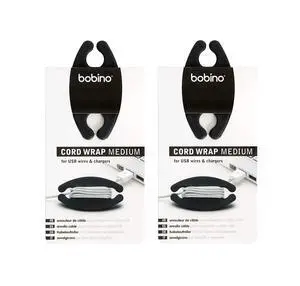 Cord Wrap Bundles - Medium - Black - Pack of 2 (2) Cord Wrap Bundles - Medium - Black - Pack of 2 (2)