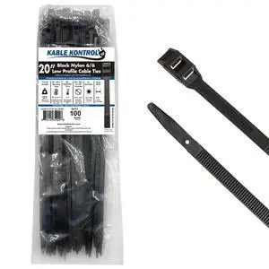Low-Profile Cable Ties 20 Inch 100 Pcs, 120 Lbs Test - Black | Double Locking Cable Ties UL Listed Inline Zip Ties - Chemical, UV & Abrasion Resistant Ties for Automotive & Medical Use Low-Profile Cable Ties 20 Inch 100 Pcs, 120 Lbs Test - Black | Double Locking Cable Ties UL Listed Inline Zip Ties - Chemical, UV & Abrasion Resistant Ties for Automotive & Medical Use