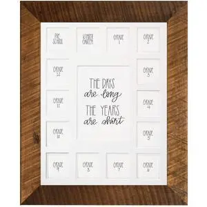 School Years Reclaimed Wood Picture Frame with Mat - 11x14 Wooden Framed - Pre-School & Kindergarten to 12th Grade High School Graduation (15 Photos, 1PreK - 12th, White Mat) School Years Reclaimed Wood Picture Frame with Mat - 11x14 Wooden Framed - Pre-School & Kindergarten to 12th Grade High School Graduation (15 Photos, 1PreK - 12th, White Mat)