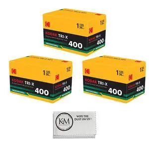 Tri-X 400 Black & White Negative Film | 35mm Roll Film | 36 Exposures Per Roll, Classic Grain Structure and Fine Grain| 3 Rolls with Microfiber Cloth Tri-X 400 Black & White Negative Film | 35mm Roll Film | 36 Exposures Per Roll, Classic Grain Structure and Fine Grain| 3 Rolls with Microfiber Cloth