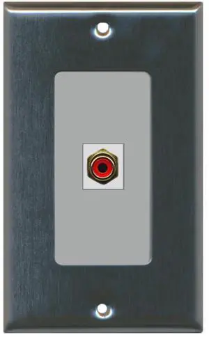 1 RCA Red for Subwoofer Audio Port Wall Plate Decorative - Stainless Steel/Gray 1 RCA Red for Subwoofer Audio Port Wall Plate Decorative - Stainless Steel/Gray