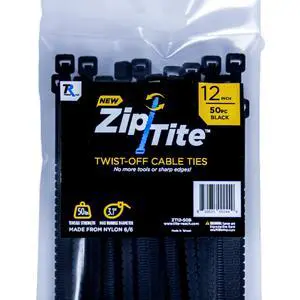 Tite Reach Tools Zip-Tite Easy Twist Off Nylon Cable Ties (50, 12 Inches) Tite Reach Tools Zip-Tite Easy Twist Off Nylon Cable Ties (50, 12 Inches)