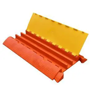 3 Channel 4Inch Orange/Yellow Eco-Friendly Drive Over Cable Protector, Heavy Duty Loads up to 21,000 Pounds, Polyurethane Construction, Improved Traction and Stability 3 Channel 4Inch Orange/Yellow Eco-Friendly Drive Over Cable Protector, Heavy Duty Loads up to 21,000 Pounds, Polyurethane Construction, Improved Traction and Stability