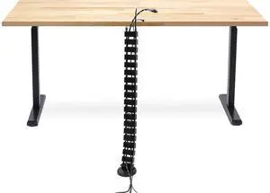 Cable Management Spine, 50" Desk Cord Organizer | Vertical wire management tray keeps power and AV cords tidy and organized under desks, black Cable Management Spine, 50" Desk Cord Organizer | Vertical wire management tray keeps power and AV cords tidy and organized under desks, black