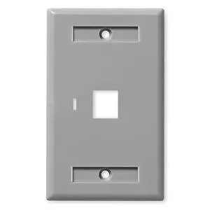 Keystone Jack Wall Plate 1-Port, Low Profile, Single Gang, Gray, 10-Pack Keystone Jack Wall Plate 1-Port, Low Profile, Single Gang, Gray, 10-Pack
