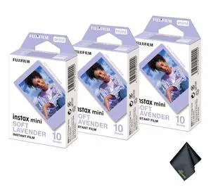 INSTAX MINI Soft Lavender Film 30 Exposures Bundle | For Instant Photos, Scrapbooks & Sharing | Includes Cleaning Cloth INSTAX MINI Soft Lavender Film 30 Exposures Bundle | For Instant Photos, Scrapbooks & Sharing | Includes Cleaning Cloth