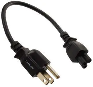 CablesOnline, 1ft 3-Prong Laptop/Notebook Short AC Power Cable, NEMA 5-15P to IEC-60320-C5 Plugs, PC-10801 CablesOnline, 1ft 3-Prong Laptop/Notebook Short AC Power Cable, NEMA 5-15P to IEC-60320-C5 Plugs, PC-10801