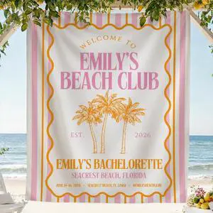 Personalized Welcome to Beach Club Bachelorette Banner Backdrop Custom Name Palm Trees Orange Yellow Bach Weekend Photo Backdrop Bridal Shower Hen Night Girls Night Bride To Be Decor Sign Art Personalized Welcome to Beach Club Bachelorette Banner Backdrop Custom Name Palm Trees Orange Yellow Bach Weekend Photo Backdrop Bridal Shower Hen Night Girls Night Bride To Be Decor Sign Art