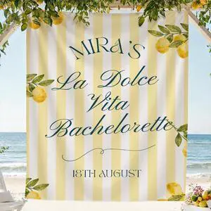 Personalized La Dolce Vita Bachelorette Banner Backdrop Custom Name Lemon Yellow Stripes Italian Bach Party Photo Backdrop Bridal Shower Hen Party Girls Night Bride To Be Decor Sign Wall Art Personalized La Dolce Vita Bachelorette Banner Backdrop Custom Name Lemon Yellow Stripes Italian Bach Party Photo Backdrop Bridal Shower Hen Party Girls Night Bride To Be Decor Sign Wall Art