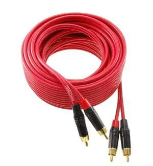 CablesOnline, 50ft. Two-RCA Male to Two-RCA Male Gold-Plated Ultra-Flexible Red Premium Audio Cable, AV-450QR CablesOnline, 50ft. Two-RCA Male to Two-RCA Male Gold-Plated Ultra-Flexible Red Premium Audio Cable, AV-450QR