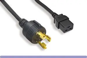 Heavy Duty Locking 12 AWG AC Power Cord NEMA L6-20P to C19 (Black (10ft) 3 Meter) Heavy Duty Locking 12 AWG AC Power Cord NEMA L6-20P to C19 (Black (10ft) 3 Meter)