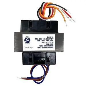 Appli Parts APTR-754M Transformer 120/208/240/480V to 24 V 75 Va, Multi-Mounted with Fuse Breaker Manual Reset Appli Parts APTR-754M Transformer 120/208/240/480V to 24 V 75 Va, Multi-Mounted with Fuse Breaker Manual Reset