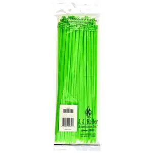 J. J. Keller 11 Inch Zip Ties, Neon Green, 100 Pack, 50 lbs. Break Strength, Standard-Duty Nylon Zip Ties J. J. Keller 11 Inch Zip Ties, Neon Green, 100 Pack, 50 lbs. Break Strength, Standard-Duty Nylon Zip Ties