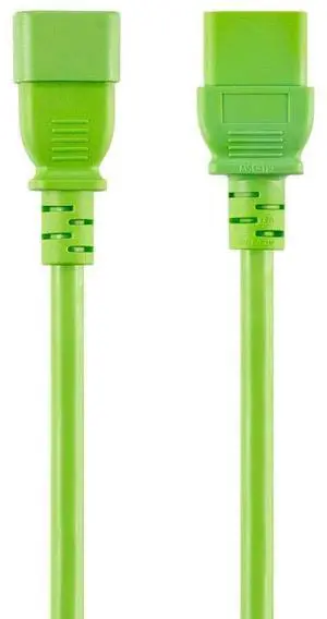 Power Cord - 3 Feet - Green | IEC 60320 C14 to IEC 60320 C19, 14AWG, 15A, SJT, 100-250V, for Powering Computers, Monitors Power Cord - 3 Feet - Green | IEC 60320 C14 to IEC 60320 C19, 14AWG, 15A, SJT, 100-250V, for Powering Computers, Monitors