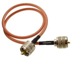 CablesOnline, 2ft RG400 Double-Braided SPC Shield with UHF PL259 Male/Male 50 Ohm Coaxial Cable, R4-U002 CablesOnline, 2ft RG400 Double-Braided SPC Shield with UHF PL259 Male/Male 50 Ohm Coaxial Cable, R4-U002