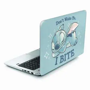 Decal Laptop Skin Compatible with Envy TouchSmart 15.6in - Officially Licensed Disney Lilo and Stitch Dont Wake Me I Bite Design Decal Laptop Skin Compatible with Envy TouchSmart 15.6in - Officially Licensed Disney Lilo and Stitch Dont Wake Me I Bite Design