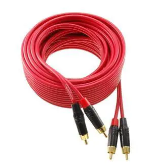 CablesOnline, 25ft. Two-RCA Male to Two-RCA Male Gold-Plated Ultra-Flexible Red Premium Audio Cable, AV-425QR CablesOnline, 25ft. Two-RCA Male to Two-RCA Male Gold-Plated Ultra-Flexible Red Premium Audio Cable, AV-425QR