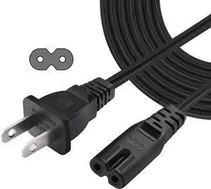 6 Feet Figure 8 Non-Polarized (NEMA 1-15P to C7) 2 Prong Power Cord, Compatible with Printers, Smart LEDs, TVs, Play-Stations, Notebook and Laptop Chargers, 18AWG Power Cable, (5 Pack) 6 Feet Figure 8 Non-Polarized (NEMA 1-15P to C7) 2 Prong Power Cord, Compatible with Printers, Smart LEDs, TVs, Play-Stations, Notebook and Laptop Chargers, 18AWG Power Cable, (5 Pack)