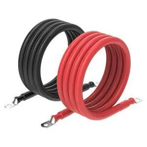 2 Gauge 2AWG One Pair 4 Feet Red + 4 Feet Black Inverter Battery Cable 5/16-Inch Lugs for Solar RV Marine Motorcycle Car (4FT 2AWG) 2 Gauge 2AWG One Pair 4 Feet Red + 4 Feet Black Inverter Battery Cable 5/16-Inch Lugs for Solar RV Marine Motorcycle Car (4FT 2AWG)