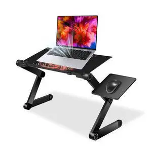 Extra Wide Adjustable Laptop Stand, Laptop Desk for 17inch Computer, Portable Aluminum Laptop Stand with Detachable Mouse Pad, Ergonomic Lap Desk for Bed Sofa Couch Office, Black Extra Wide Adjustable Laptop Stand, Laptop Desk for 17inch Computer, Portable Aluminum Laptop Stand with Detachable Mouse Pad, Ergonomic Lap Desk for Bed Sofa Couch Office, Black